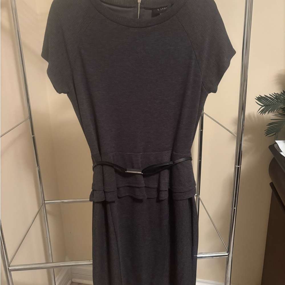 B. Smart Charcoal Midi Dress